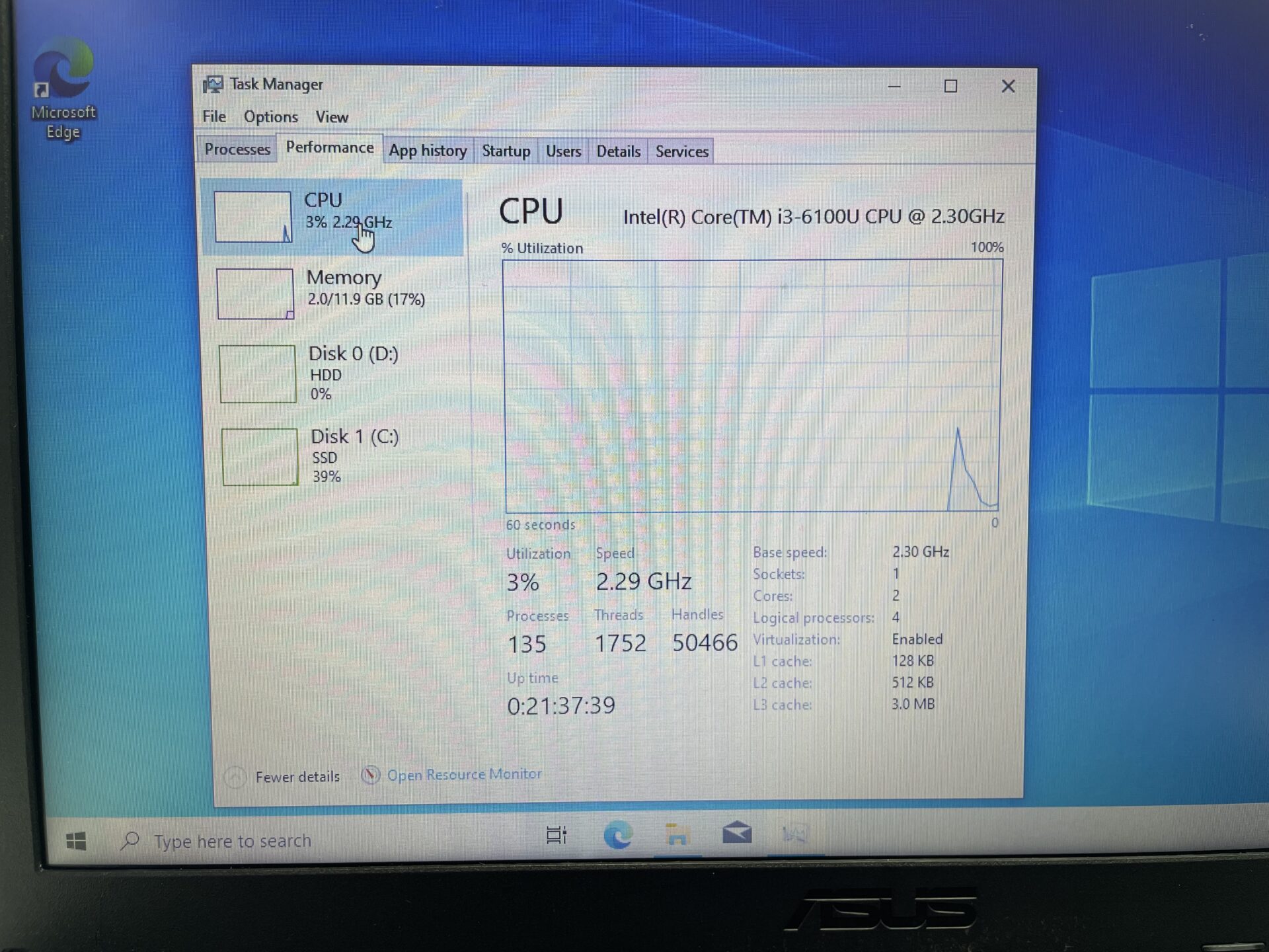 Asus X543UA-I341GT 6th Gen "Core i3" 2.30GHz 12GB RAM 256GB SSD + 1TB HDD Black - Hinge Damage And Minor Bright Spots - Image 11