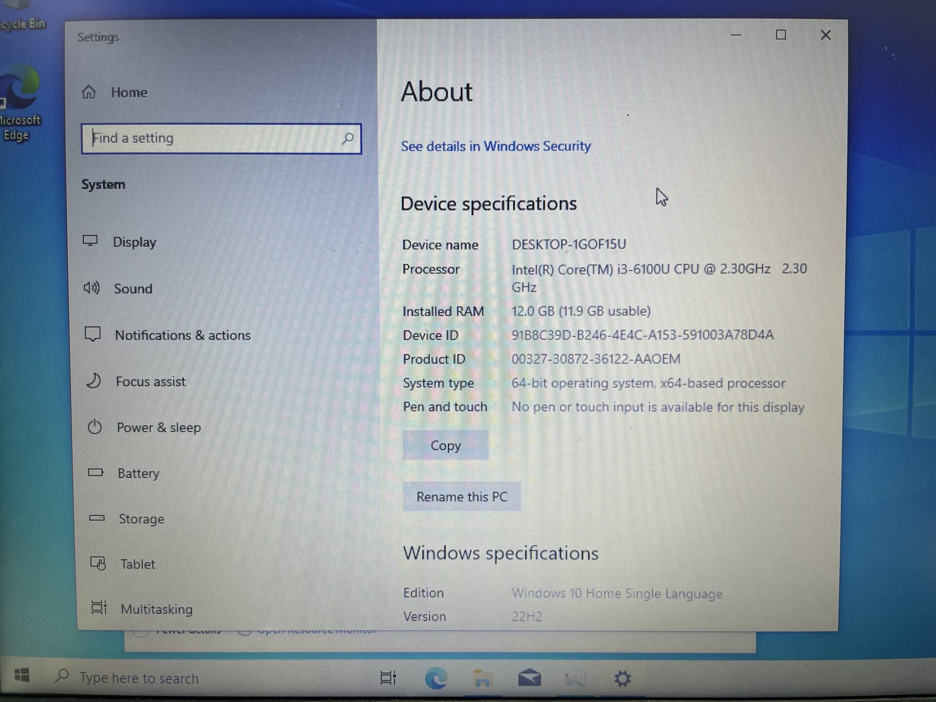 Asus X543UA-I341GT 6th Gen "Core i3" 2.30GHz 12GB RAM 256GB SSD + 1TB HDD Black - Hinge Damage And Minor Bright Spots - Image 15