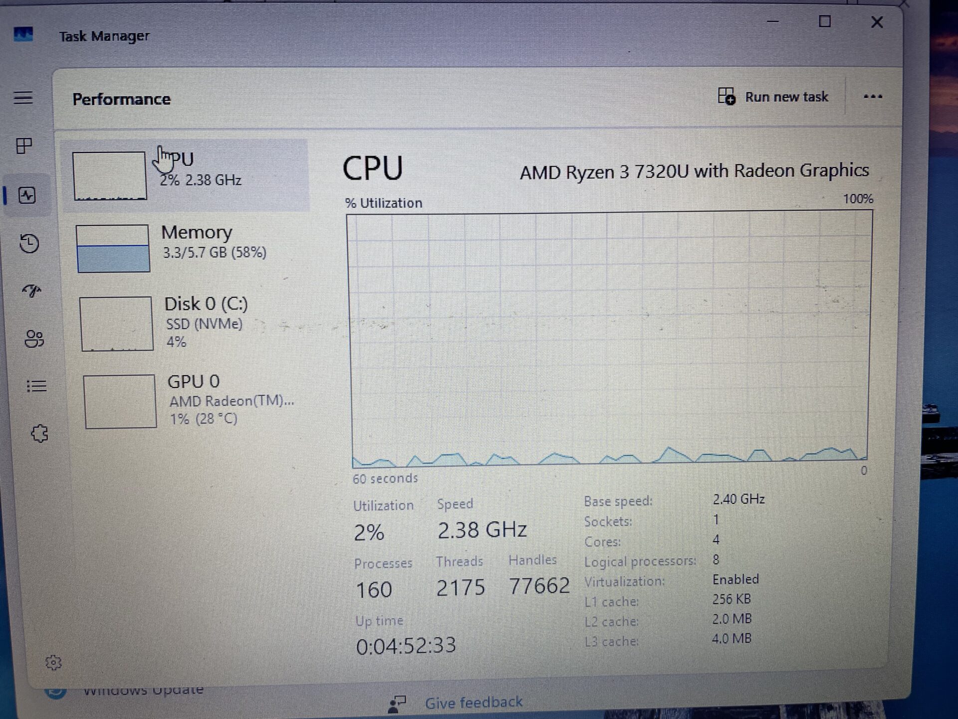 Lenovo Ideapad 1 15AMN7 AMD Ryzen 3 8GB RAM 256GB SSD NVMe Silver – Hinge Damage - Image 11