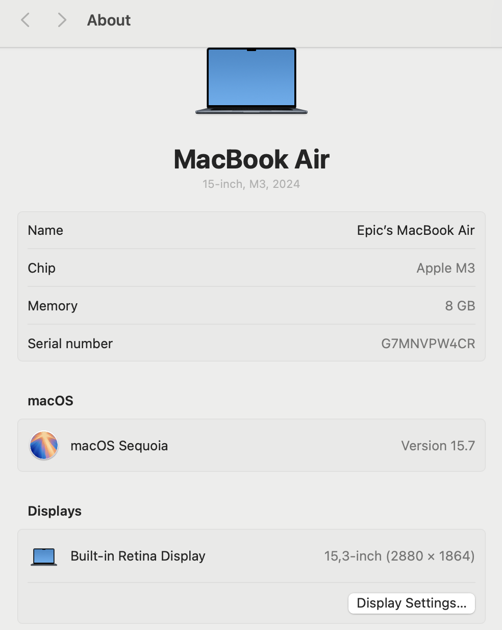 Apple Macbook Air "M3" 15-inch 8 CPU/10 GPU 8GB RAM 256GB SSD Midnight (12 Month Warranty) - Image 12