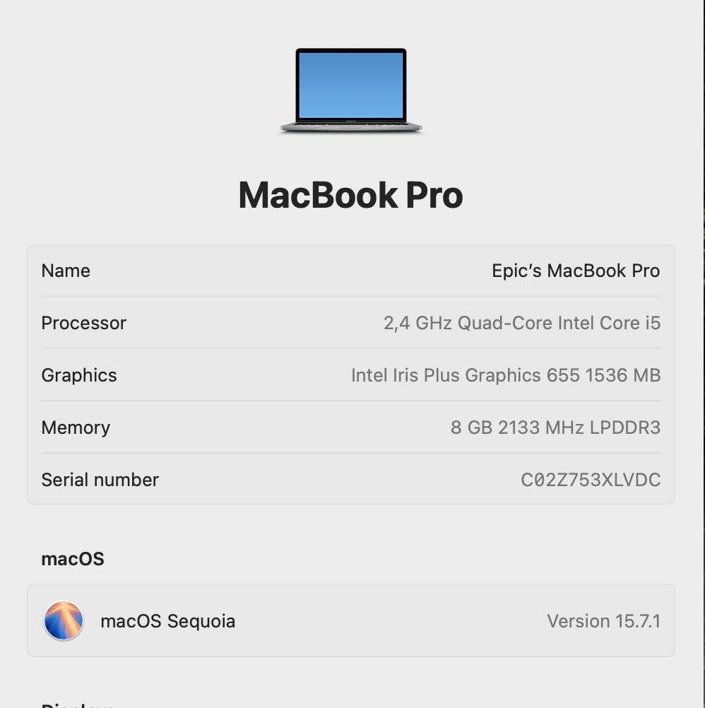 Apple MacBook Pro 13-Inch “Core i5” 2.4GHz (Touch/2019) 8GB RAM 256GB SSD Space Grey- Bright Spots | Cracked LCD Panel - Image 13