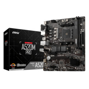 MSI A520M-PRO AMD AM4 MATX Gaming Motherboard - Unboxed