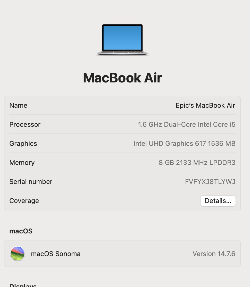 Apple MacBook Air 13-Inch “Core i5” 1.60GHz (TrueTone, 2019) 8GB RAM 128GB SSD Silver (Grade B) - Image 12