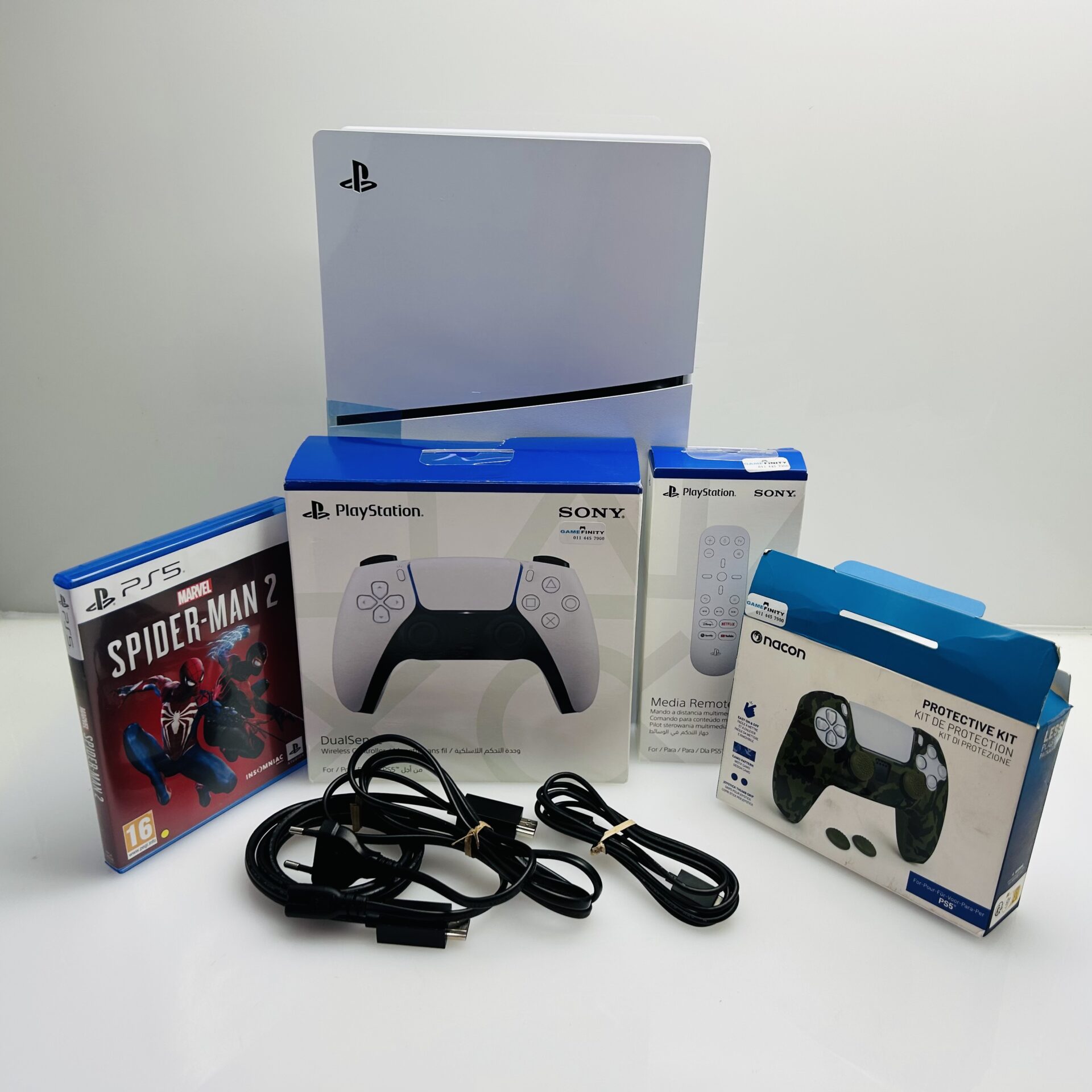 Playstation 5 Slim Physical Edition 1TB White + 2 Controller + HDMI Cable + Power Cable+Media Remote + 1 Game (Grade A) - Image 9