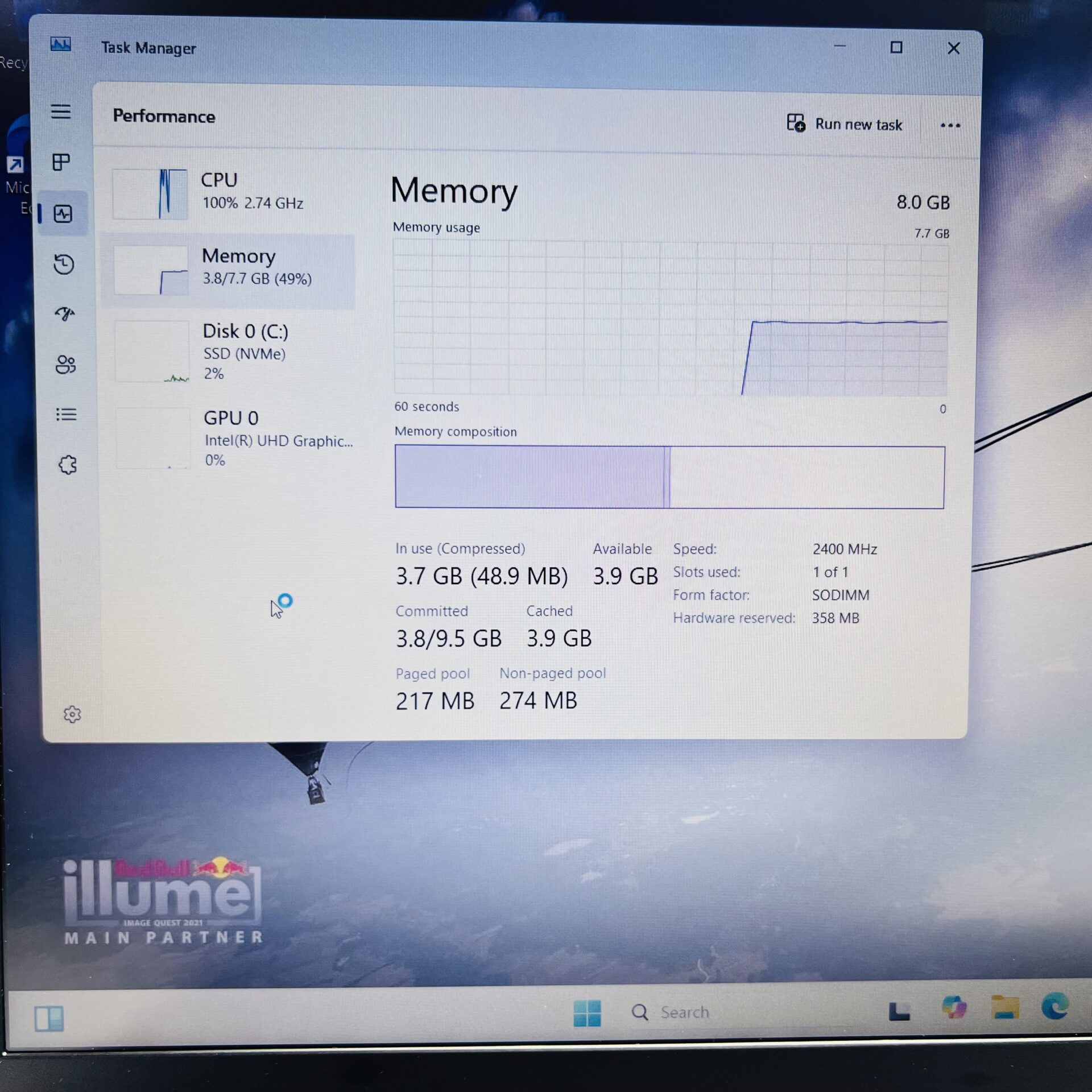 Lenovo Ideapad 1 15AMN7 "Celeron N4020" 1.10GHz 8GB RAM 256GB SSD NVMe Silver (Grade B) - Image 12