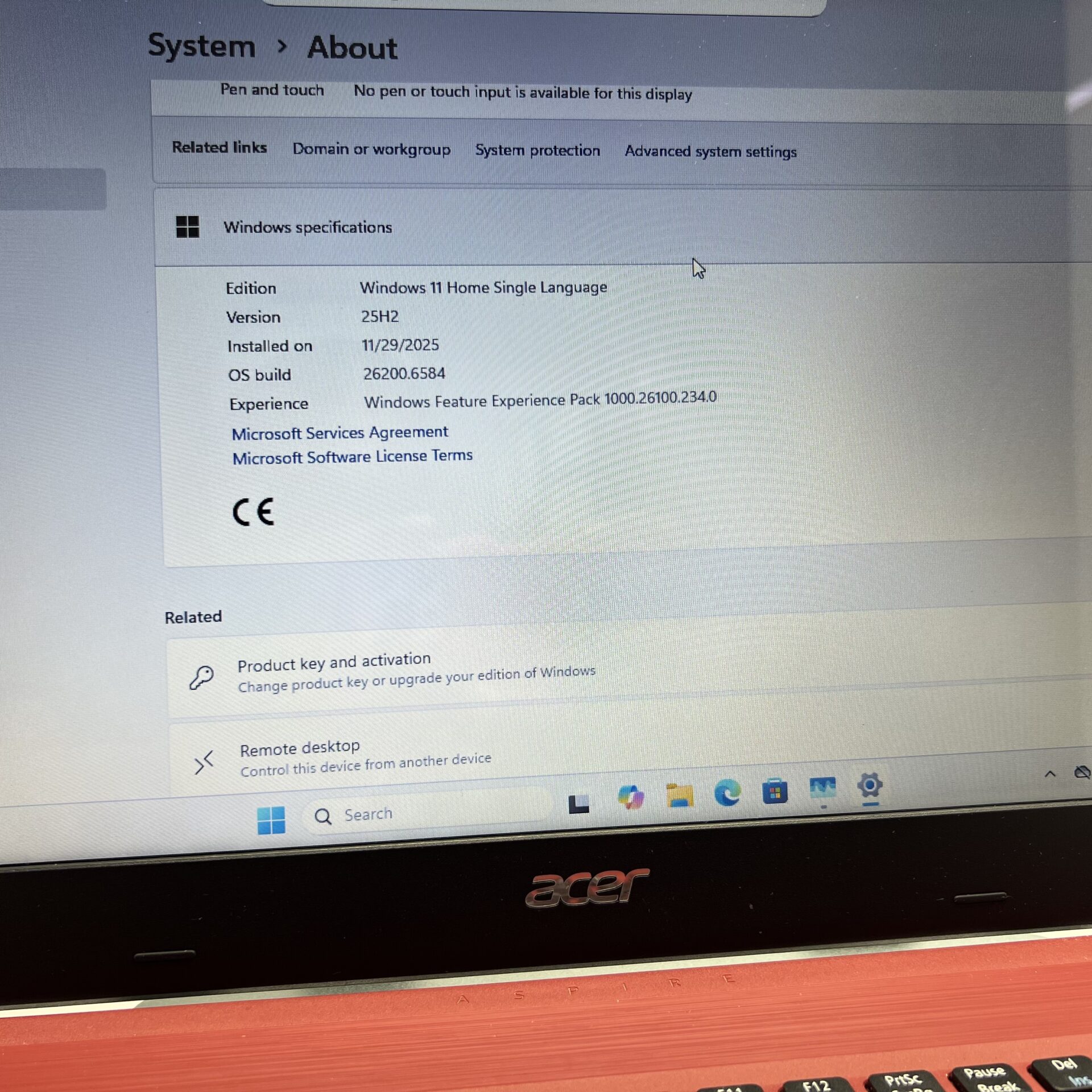 Acer Aspire 3 A315-31 "Celeron N3350" 1.10GHz 8GB RAM 1TB SSD SATA Red (Grade B) - Image 13