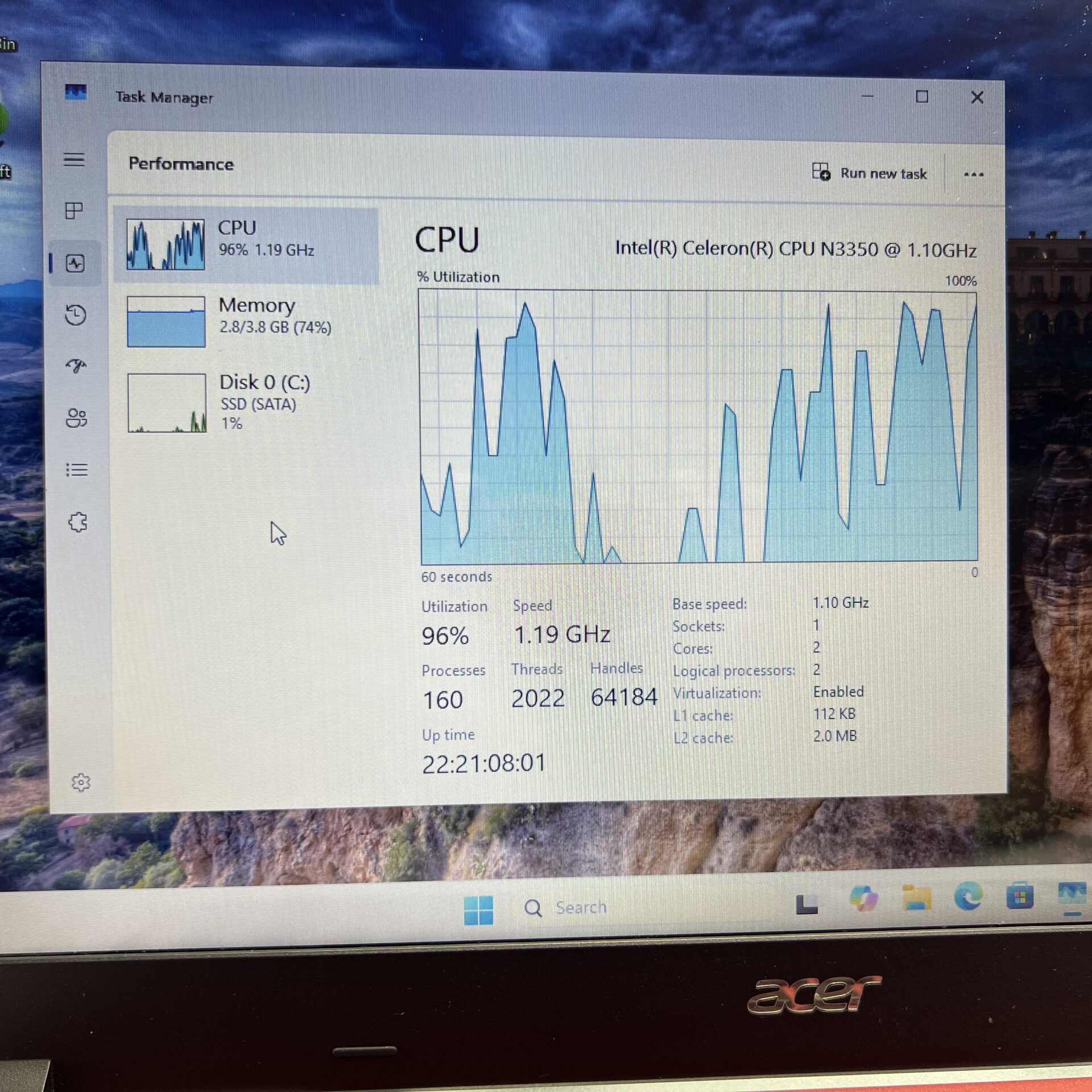 Acer Aspire 3 A315-31 "Celeron N3350" 1.10GHz 8GB RAM 1TB SSD SATA Red (Grade B) - Image 14