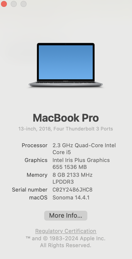 Apple MacBook Pro 13-Inch “Core i5” 2.3GHz (TouchBar/2018) 8GB RAM 256GB SSD Space Gray (Grade B) - Image 11