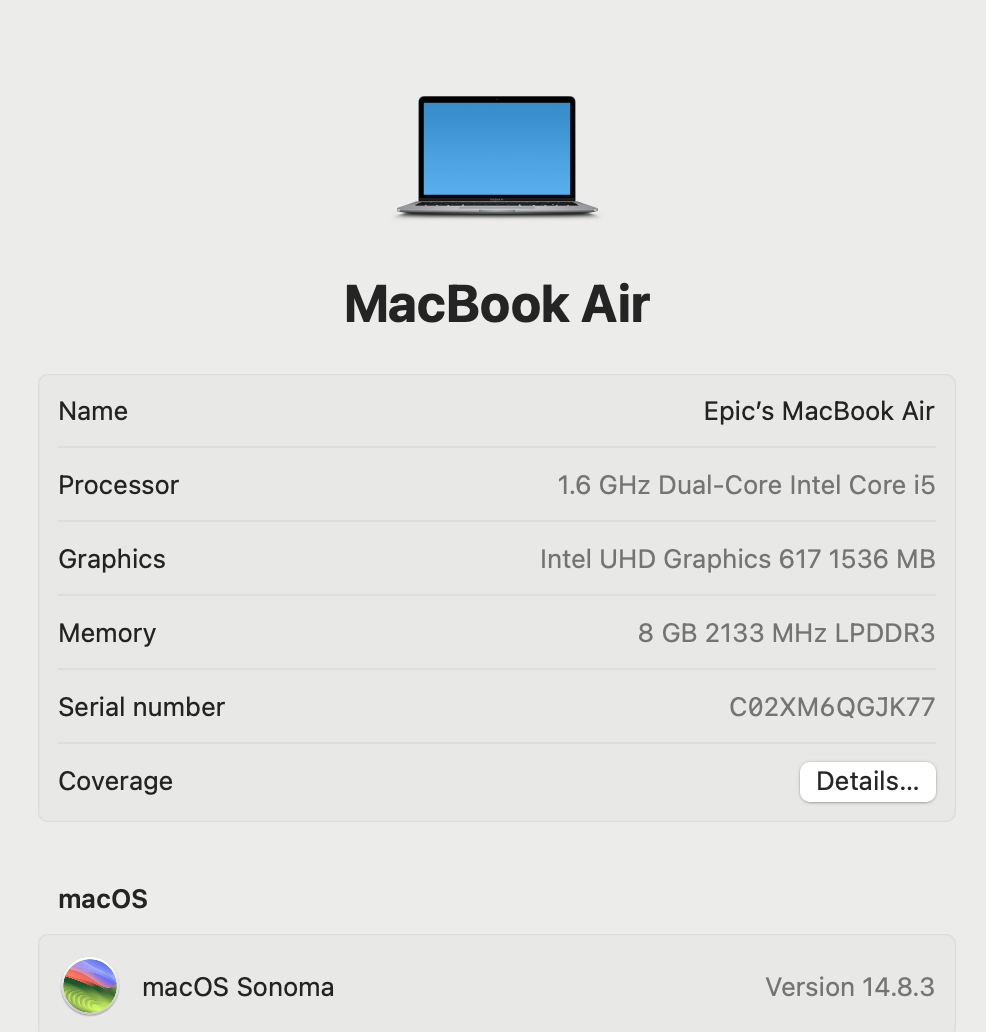 Apple MacBook Air 13-Inch “Core i5” 1.60GHz (Retina, 2018) 8GB RAM 128GB SSD Space Gray (Grade B) - Image 12