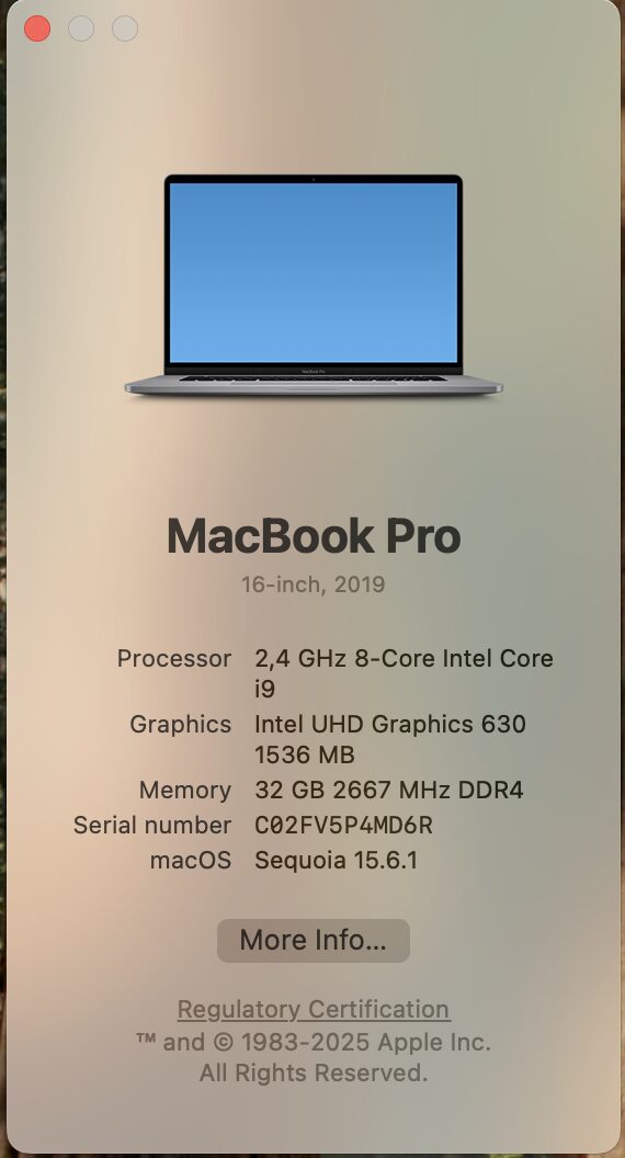 Apple Macbook Pro 16-inch “Core i9” 2.40GHz (TouchBar/2019) 32GB RAM 512GB SSD Space Gray (Grade B) - Image 11