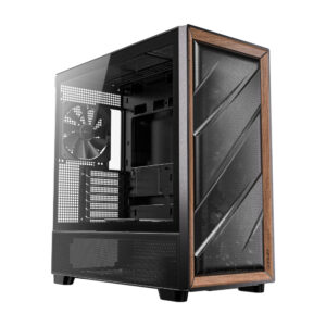 Antec FLUX ATX WOOD Mid Tower Gaming Chassis – Black - Unboxed