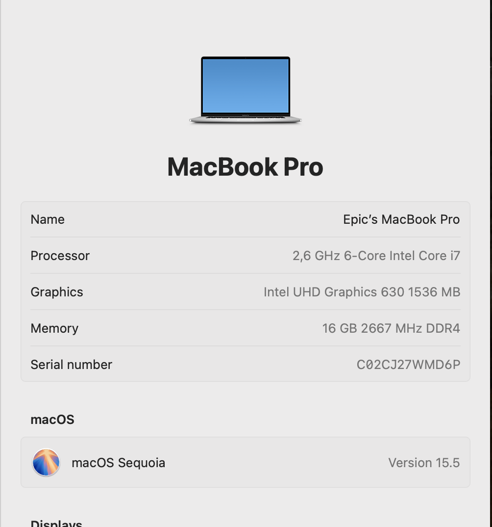 Apple MacBook Pro 16-Inch “Core i7” 2.6GHz (TouchBar/2019) 16GB RAM 512GB SSD Silver (Grade B) - Image 12