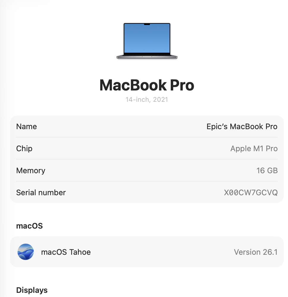 Apple Macbook Pro “M1 Pro” 14-Inch 8 CPU/14 GPU (2021) 16GB RAM 512GB SSD Space Gray – (Grade B) - Image 12