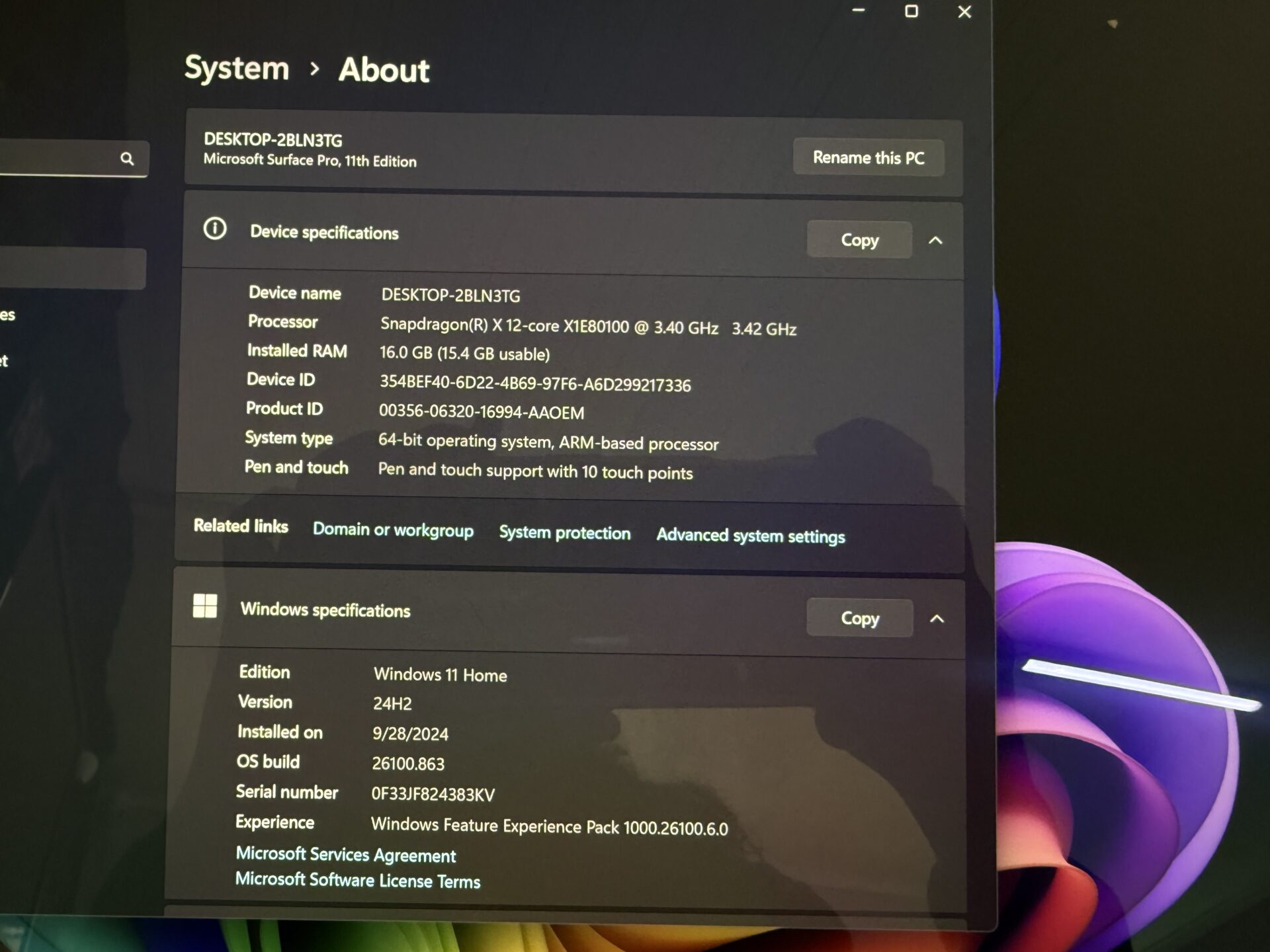 Microsoft Surface Pro 11th Edition 3.40GHz 16GB RAM 1TB SSD Black – (Grade B) - Image 9