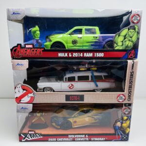 COMBO DEAL: Marvel Car Collection Bundle Wolverine Corvette Stingray Hulk RAM 1500 Ghostbusters Ecto-1 (Condition: Good)