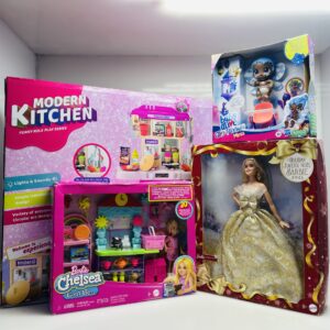 COMBO DEAL: Barbie Role Play Modern Kitchen Chef Set Barbie Chelsea Holiday Barbie | Baby Alive Glo Pixies Mini