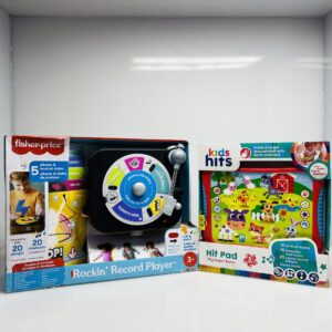 COMBO DEAL: Fisher-Price Rockin’ Record Player and Kids Hits Hit Pad Music (Condition: Excellent)