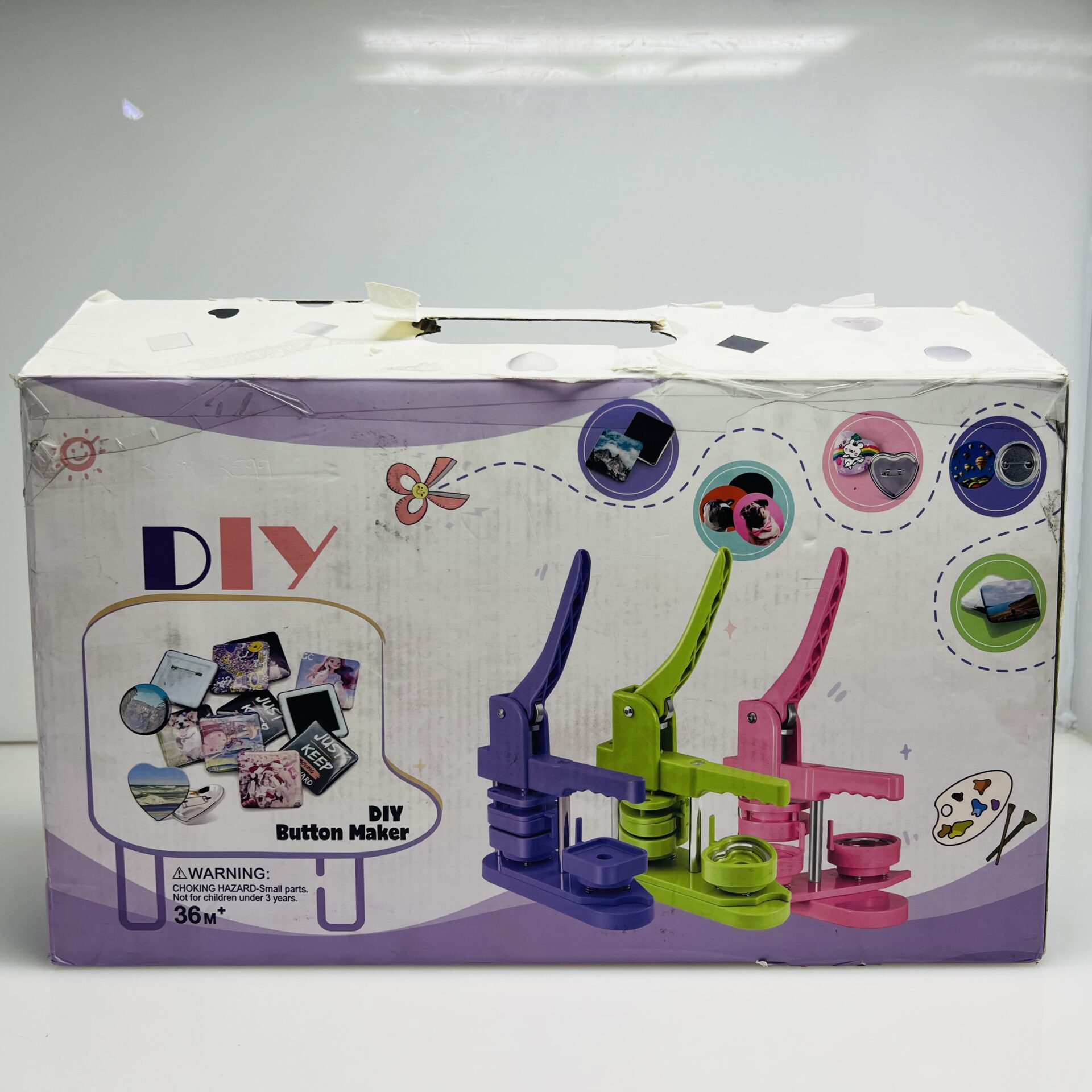 DIY Badge Machine Craft Kit Purple (Condition: Good) - Image 2