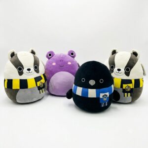 COMBO DEAL: Squishmallow Large Plush 16-inch Hufflepuff Badger, Ravenclaw Raven and Philomena Purple Toad Combo (Condition: Good)