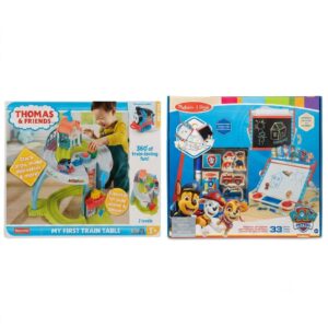 COMBO DEAL: Melissa And Doug Paw Patrol Tabletop Art Center + Thomas And Friends My First Train Table Set Combo (Condition: Good)