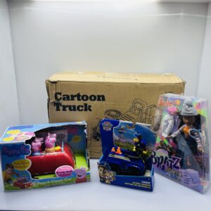COMBO: Peppa Pig Clever Car + Paw Patrol Chase Cruiser + Cartoon Truck Adventure + Bratz 20 Yearz Special Anniversary Original Fashion Doll Sasha (Condition: Good)