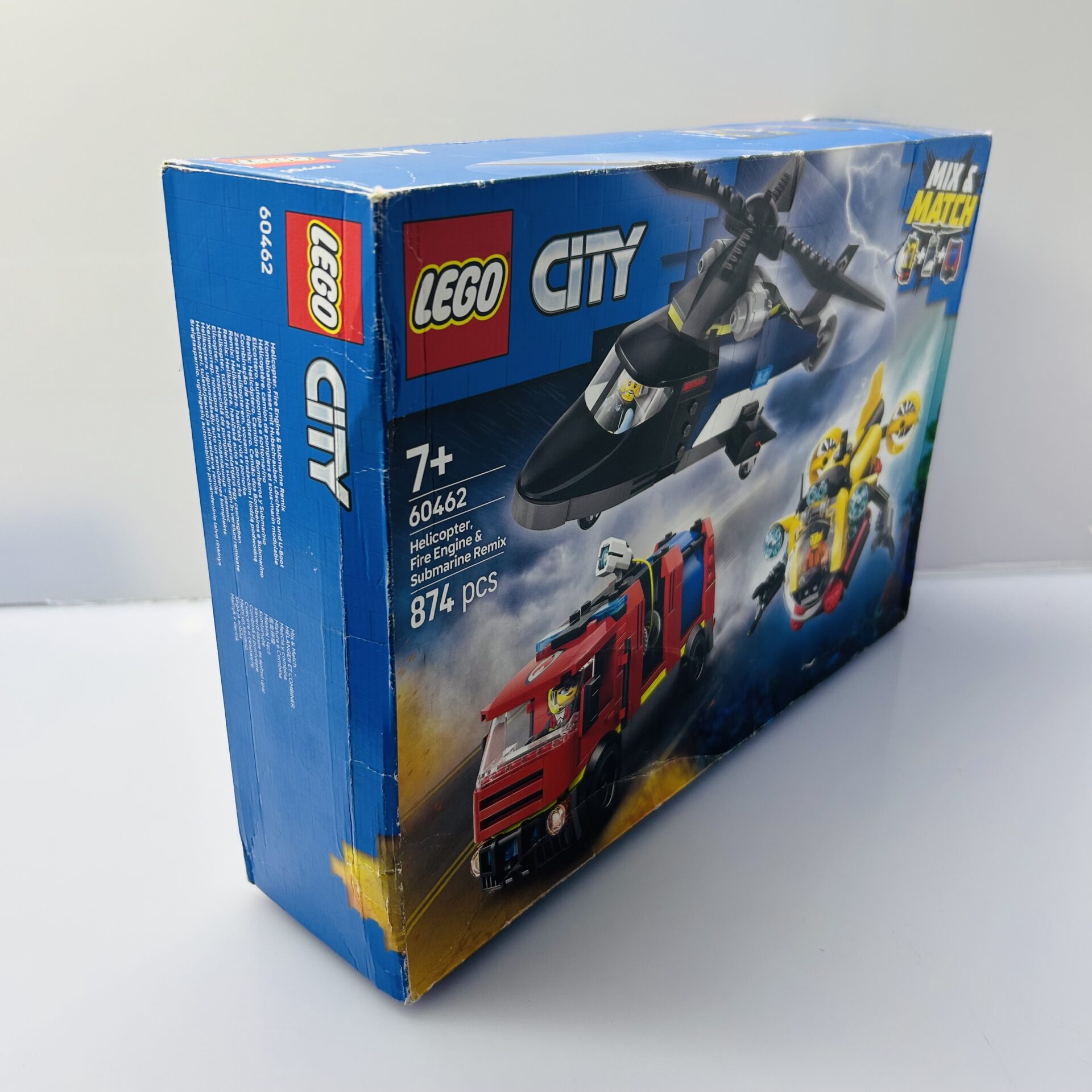 COMBO DEAL: LEGO® City 3-in-1 Helicopter Fire Engine And Submarine Remix 60462 + Hot Wheels Flush and Go Skate Bowl Combo (Condition: Good) - Image 6
