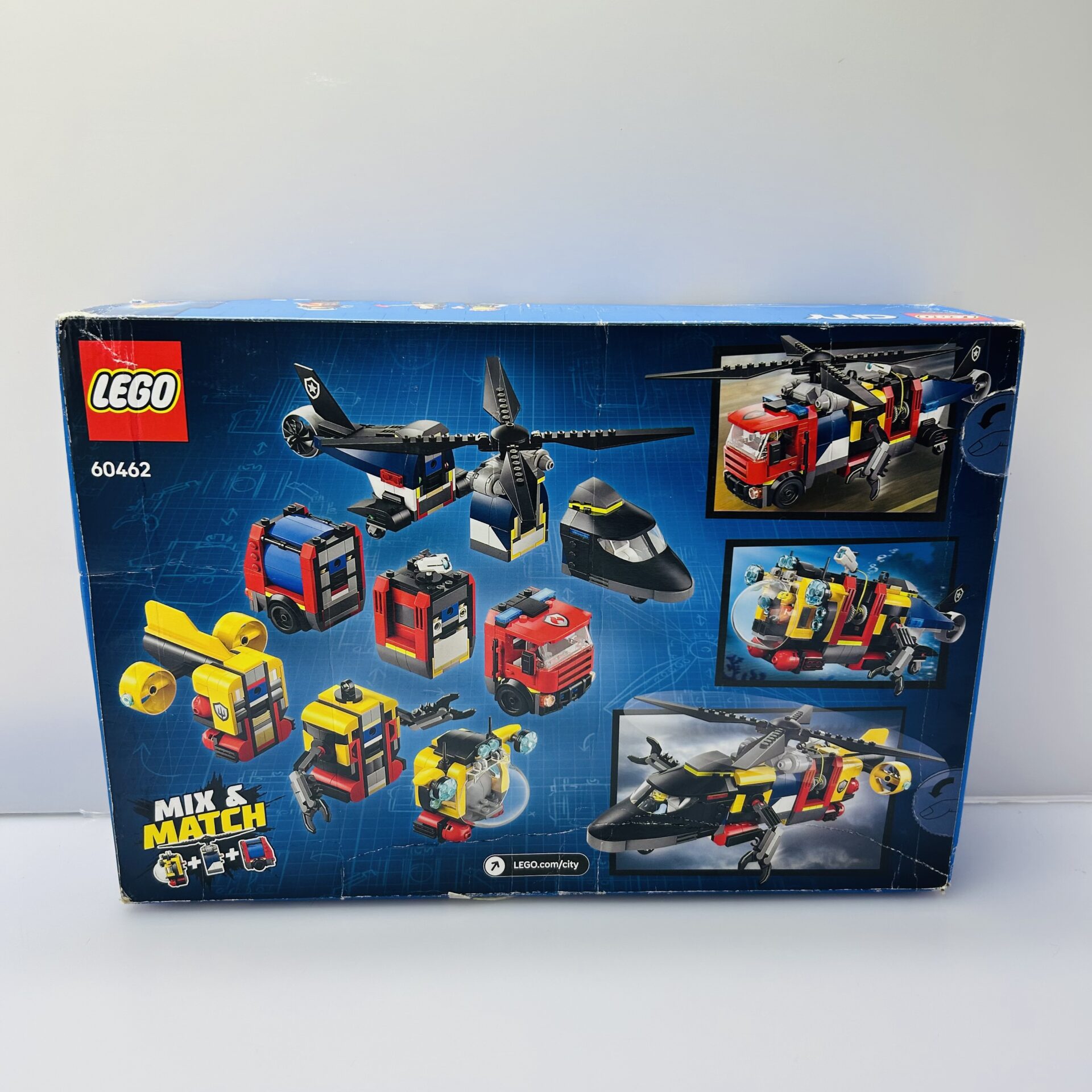 COMBO DEAL: LEGO® City 3-in-1 Helicopter Fire Engine And Submarine Remix 60462 + Hot Wheels Flush and Go Skate Bowl Combo (Condition: Good) - Image 4