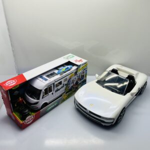 COMBO DEAL: Rainbow High: Colour Change Car + Dickie Toys Pop Up Camper Playset (Condition: Good)
