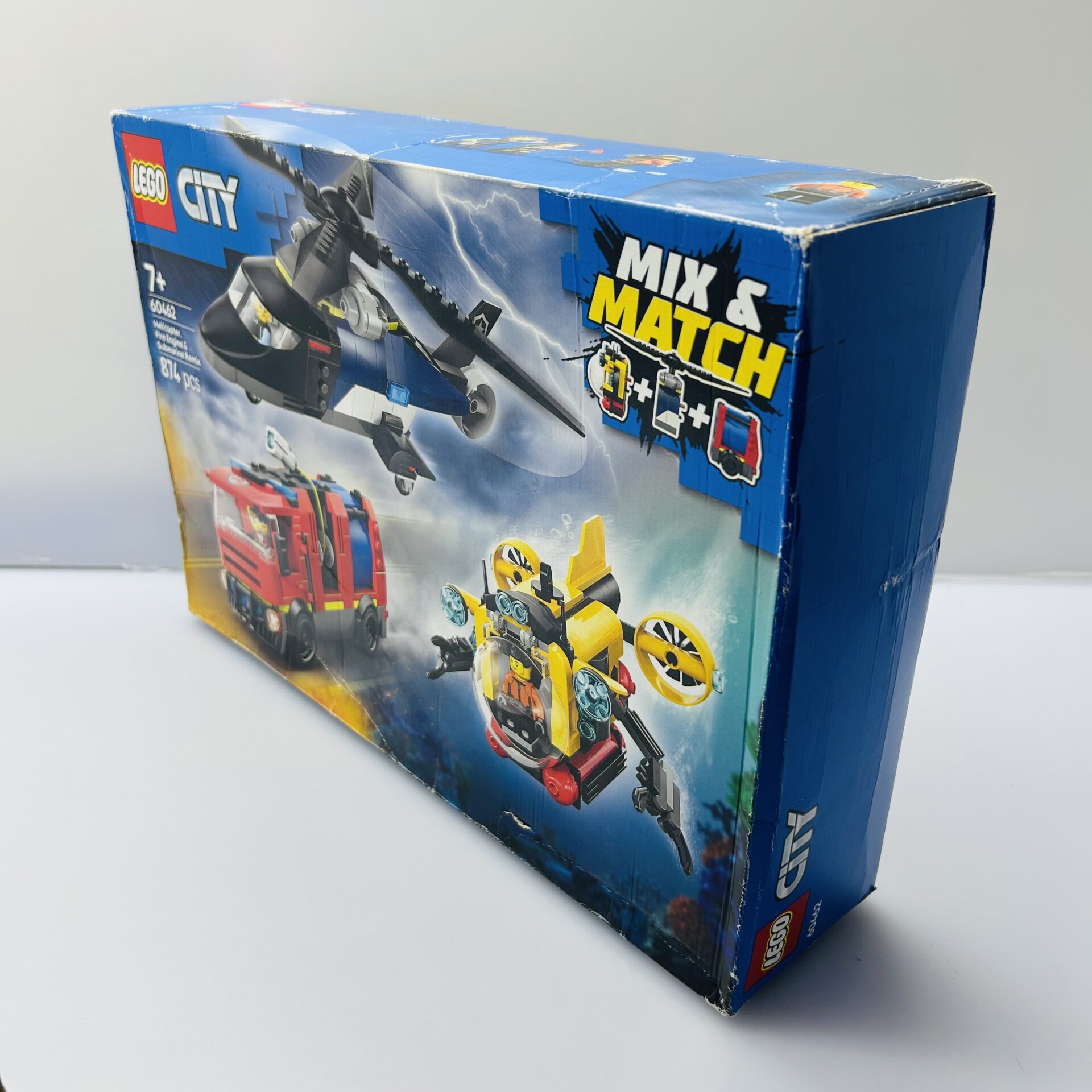 COMBO DEAL: LEGO® City 3-in-1 Helicopter Fire Engine And Submarine Remix 60462 + Hot Wheels Flush and Go Skate Bowl Combo (Condition: Good) - Image 5