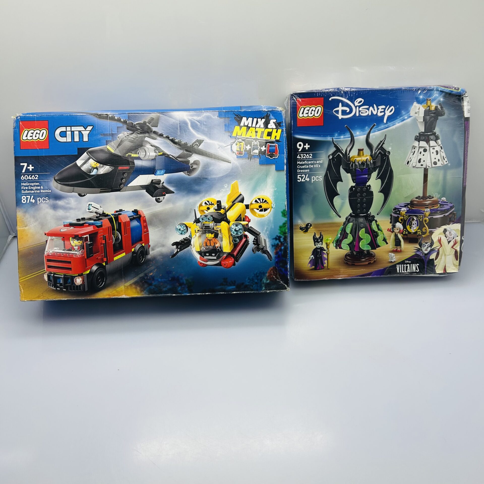 COMBO DEAL: LEGO® Disney Maleficent's and Cruella De Vil's Dresses 43262 + City Helicopter Fire Engine And Submarine Remix 60462 (Condition: Good) - Image 4