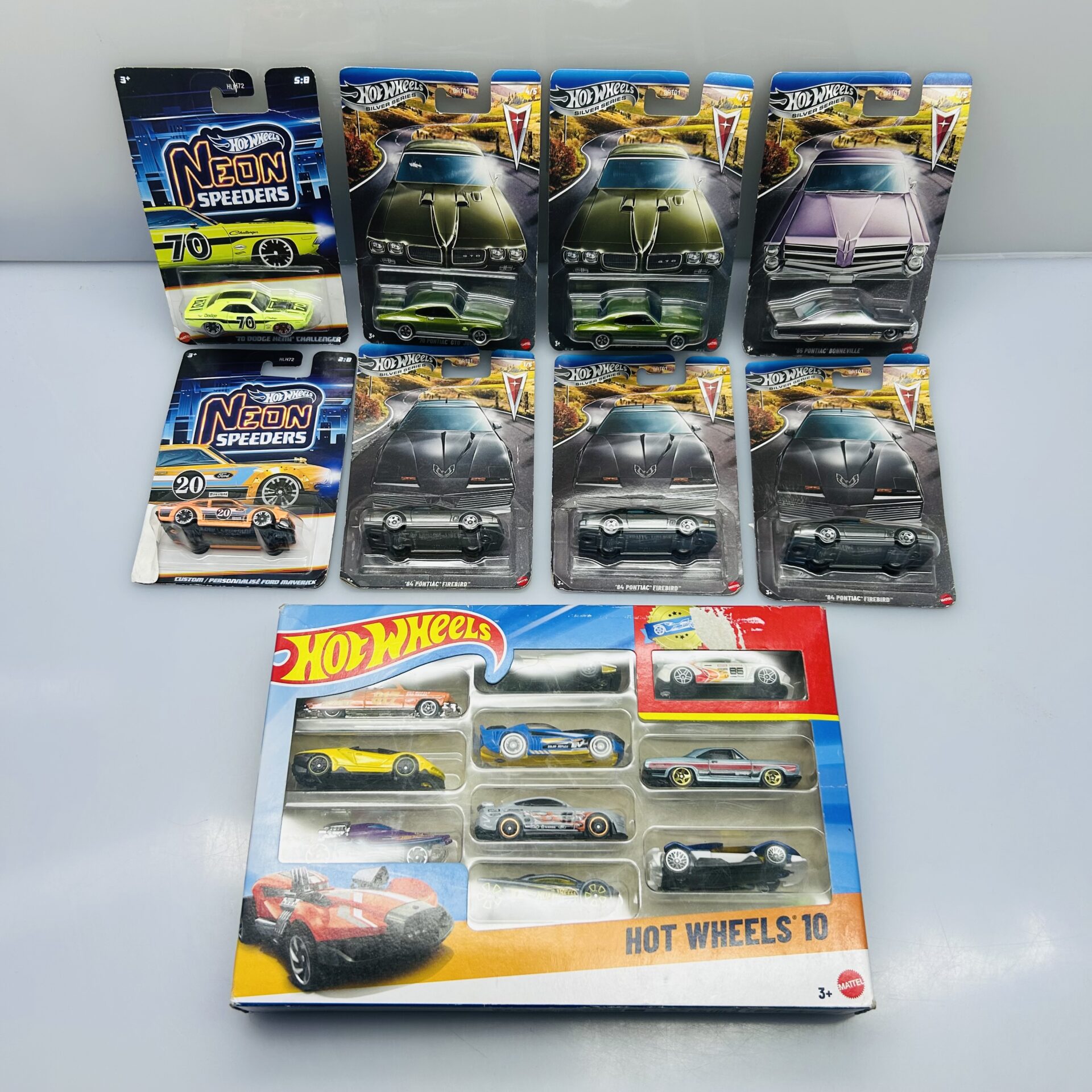COMBO DEAL: Mattel Hot Wheels Silver Series And Neon Speeder + 10-Car Pack (Condition: Good) - Image 2