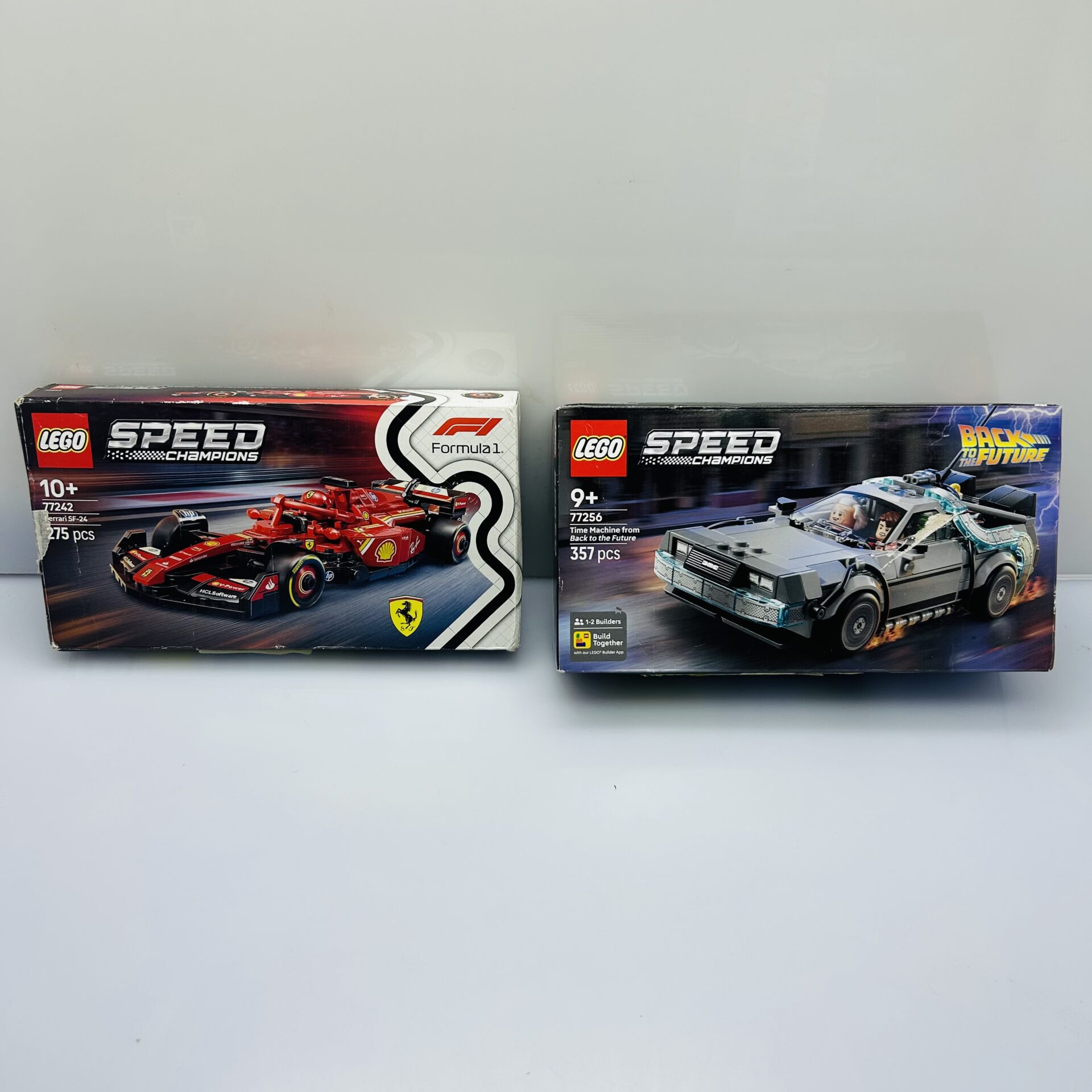 COMBO DEAL: LEGO® Speed Champions: McLaren MCL38 77251 + Ferrari SF-24 77242 + Dodge Challenger 77237 + Back to the Future 77256 (Condition: Good) - Image 3
