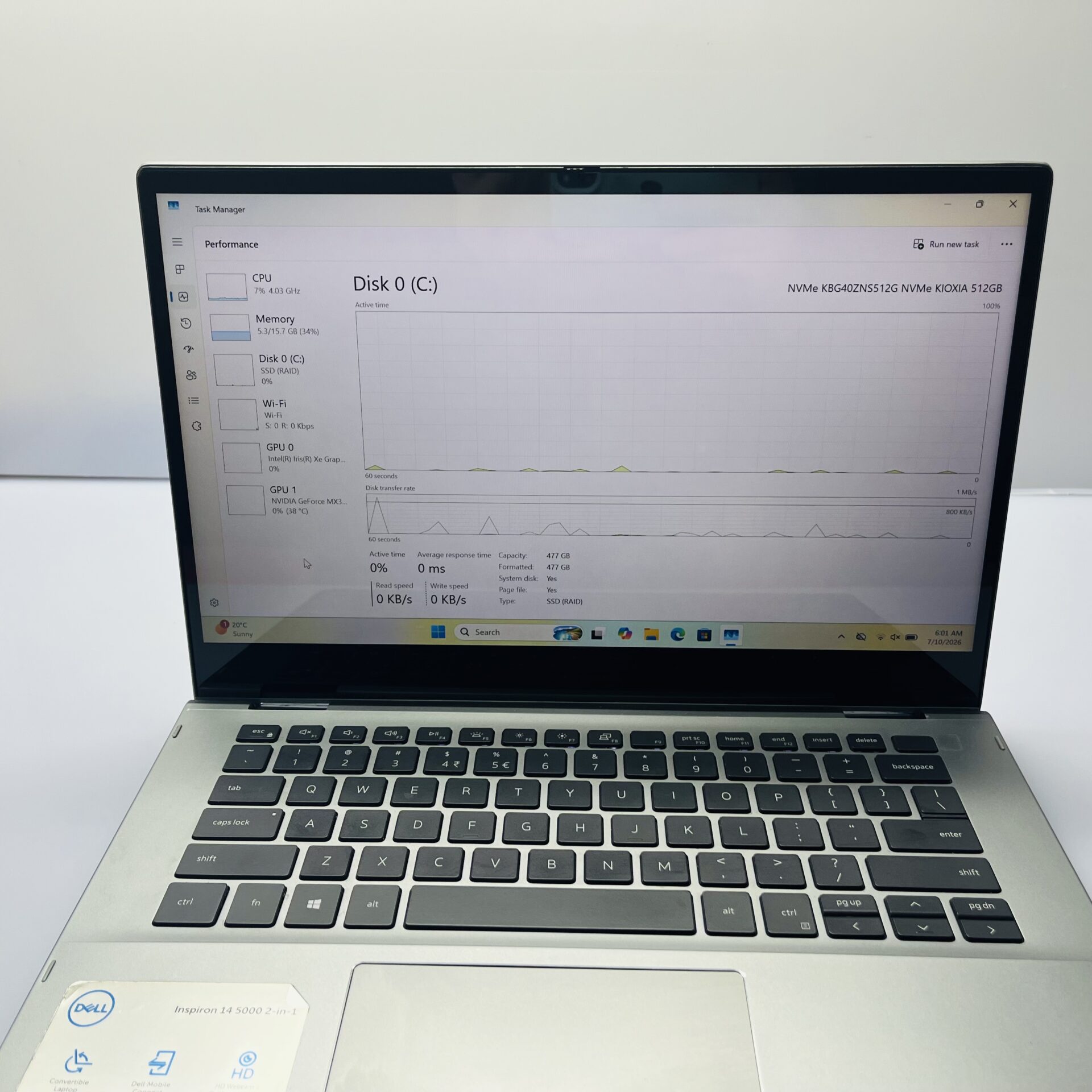 Dell Inspiron 14 2-in-1 "Intel Core i7 11th Gen" 2.80GHz 16GB RAM 512GB SSD Silver (Condition: Good) - Image 8