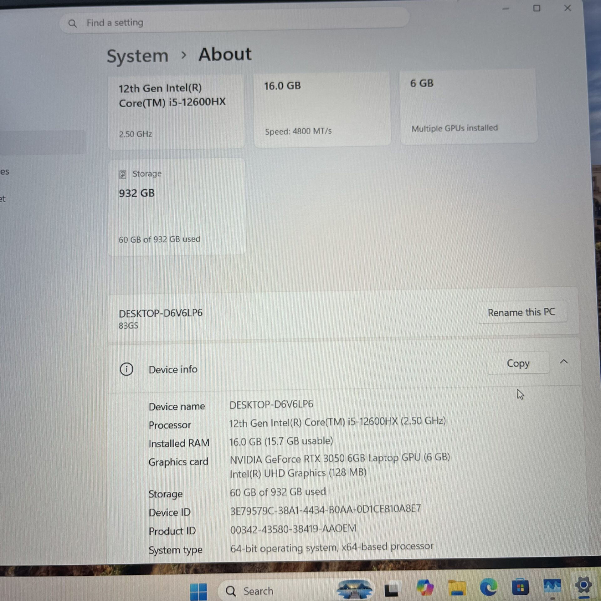 Lenovo LOQ 15.6-Inch 12th Gen "Core i5" 2.50GHz 16GB RAM 1TB NVMe SSD Luna Grey (Condition: Good) - Image 11