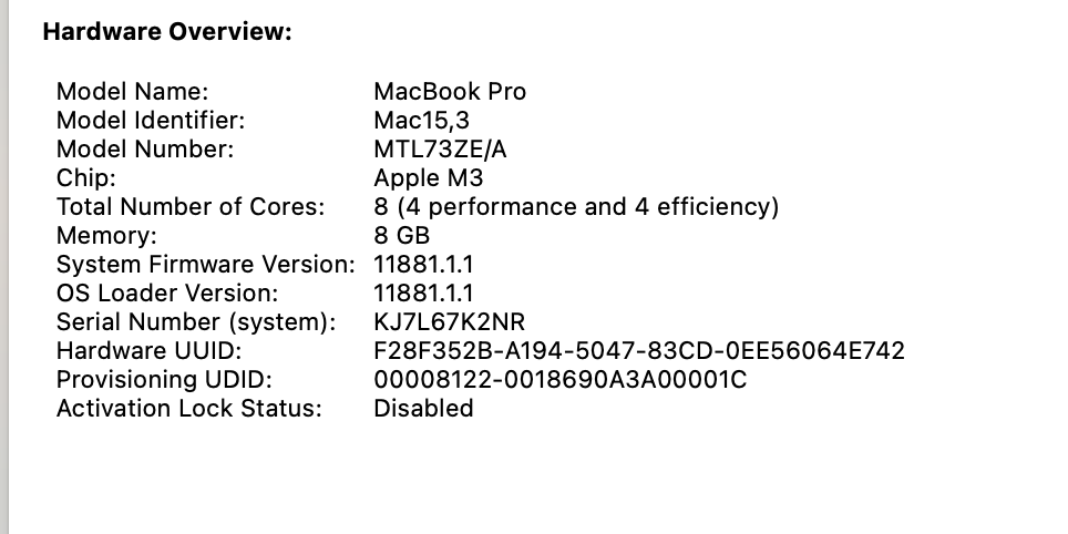 Apple MacBook Pro 14-inch "M3" 8 CPU/10 GPU (2023) 8GB RAM 512GB SSD Space Gray (Condition: Good) - Image 17
