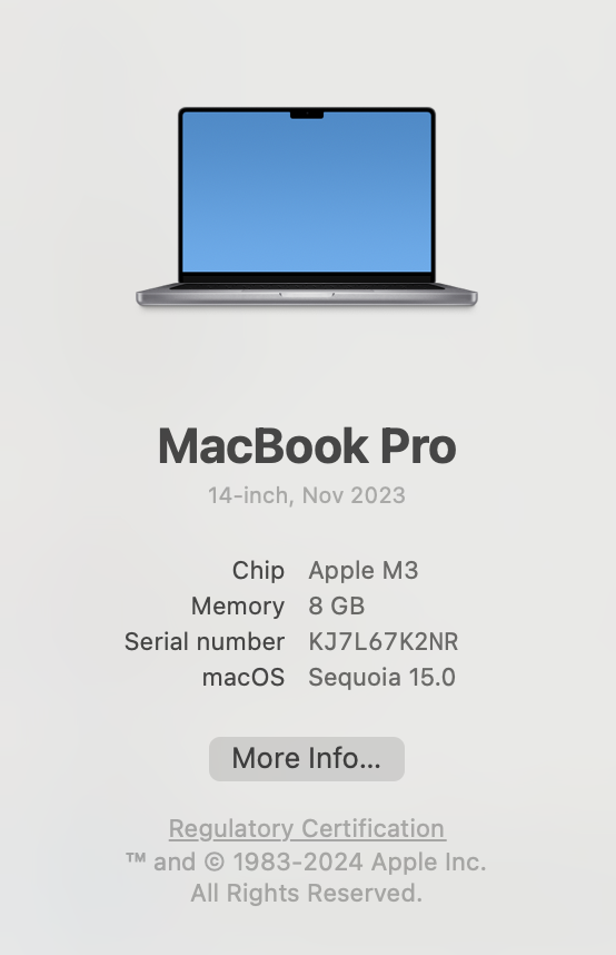 Apple MacBook Pro 14-inch "M3" 8 CPU/10 GPU (2023) 8GB RAM 512GB SSD Space Gray (Condition: Good) - Image 11