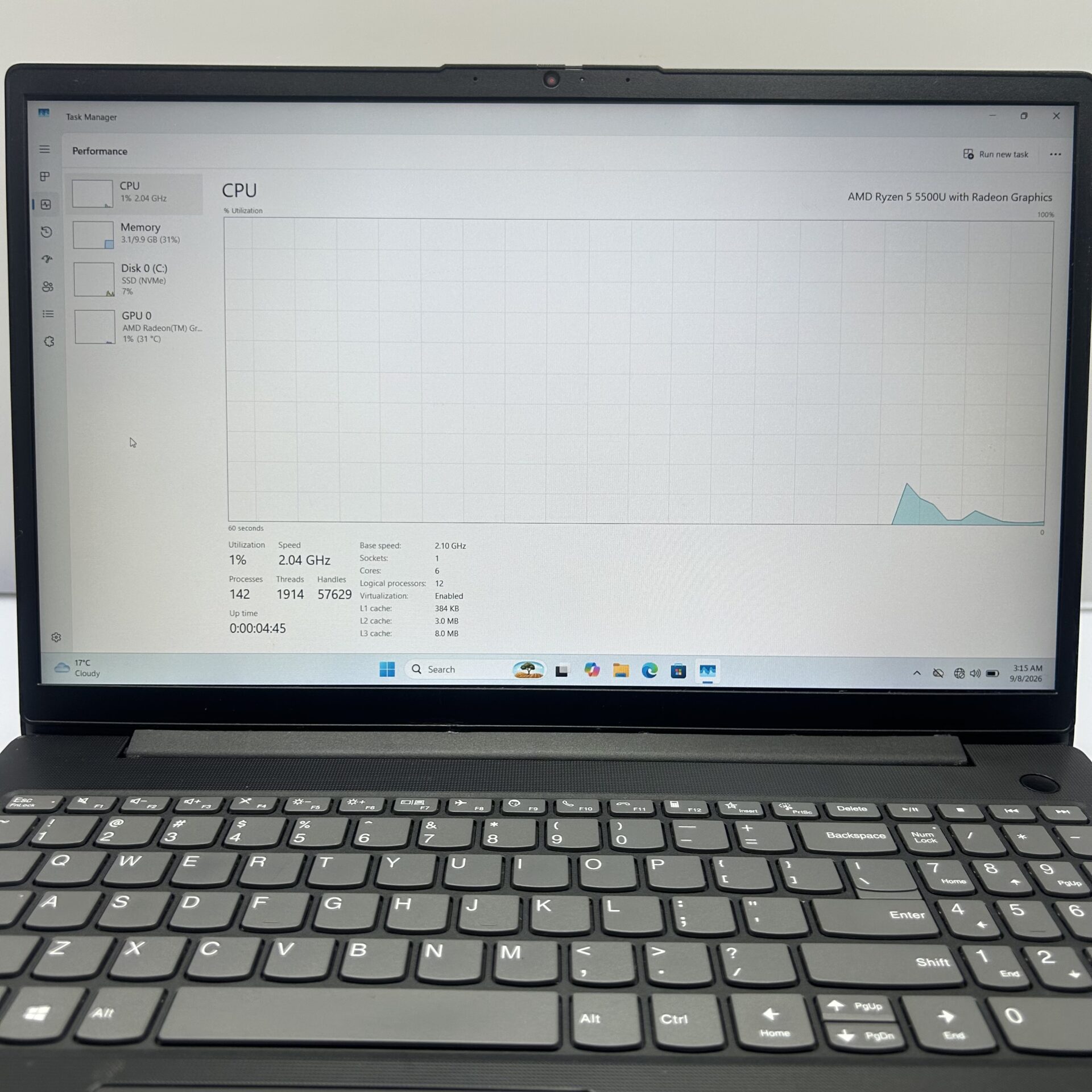 Lenovo V15 G2 ALC "Ryzen 5" 2.10GHz 12GB RAM DDR4 256GB NVMe SSD Black (Condition: Good) - Image 7