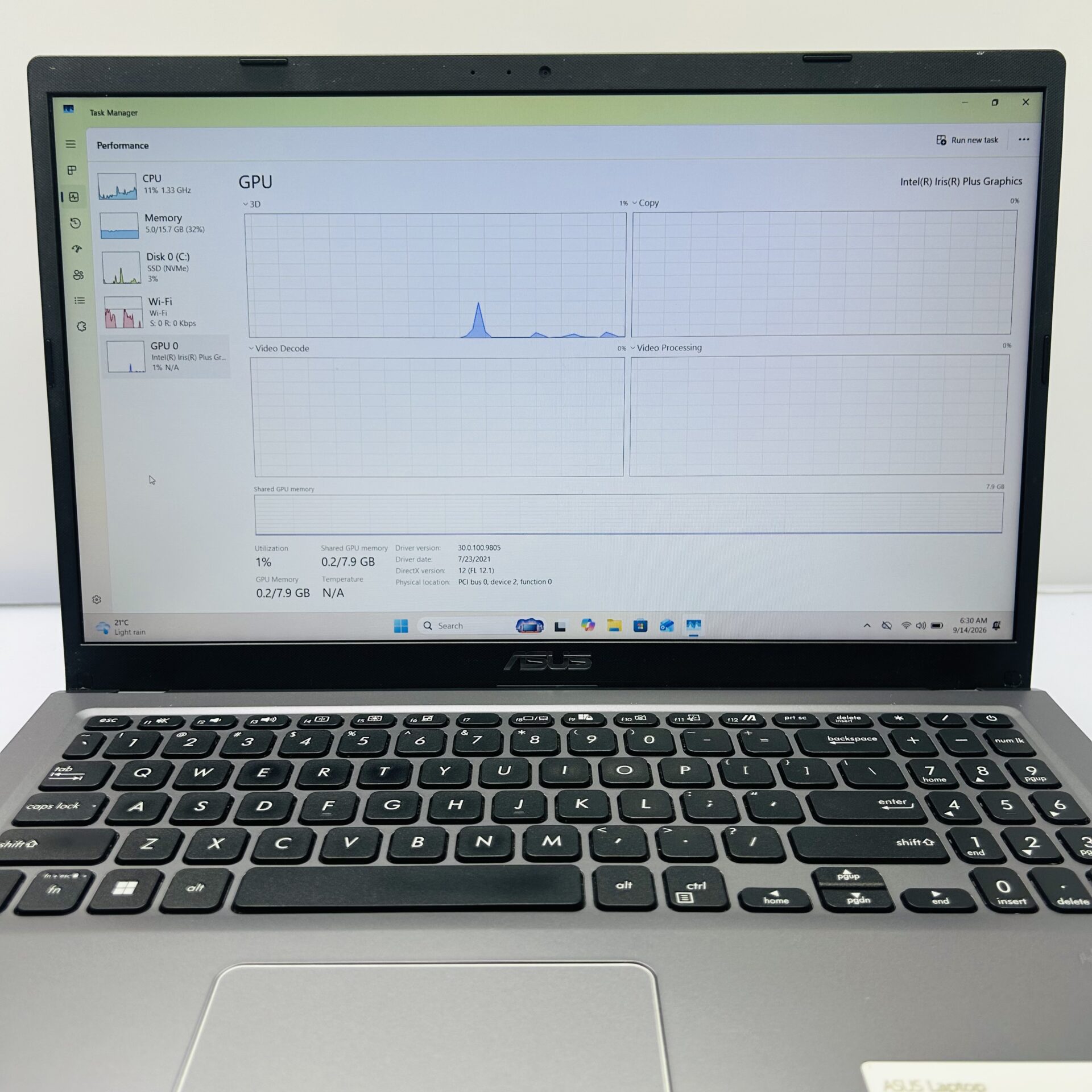 Asus X515J "Core i7" 1.30GHz 16GB RAM 256GB NVMe SSD Slate Grey (Condition: Good) - Image 9