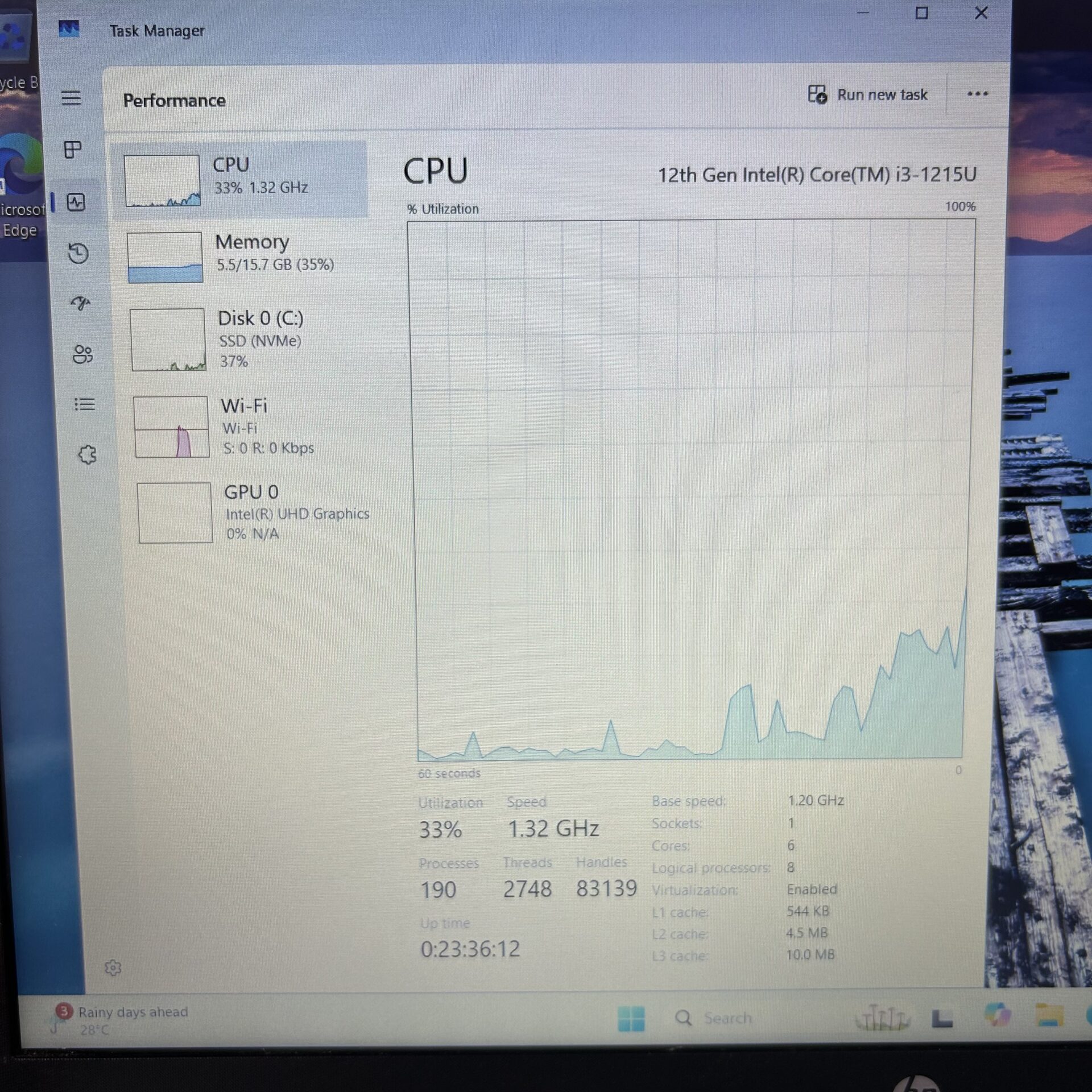 HP 15s-fq5023ni 12th Gen "Core i3" 1.20 GHz 16GB RAM 256GB SSD Natural Silver (Condition: Good) - Image 11