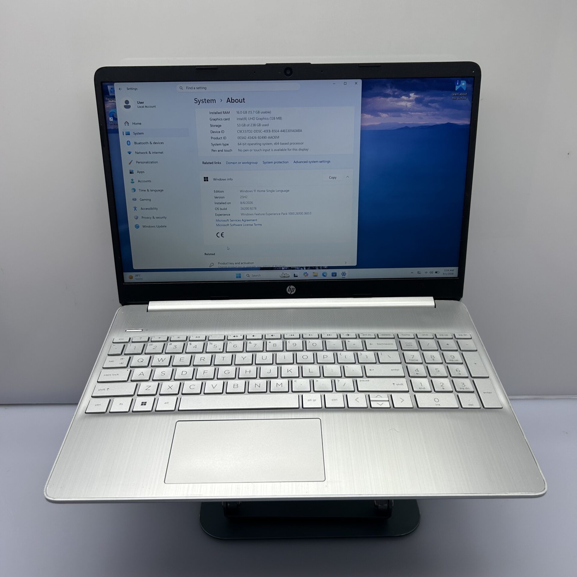 HP 15s-fq5023ni 12th Gen "Core i3" 1.20 GHz 16GB RAM 256GB SSD Natural Silver (Condition: Good) - Image 2
