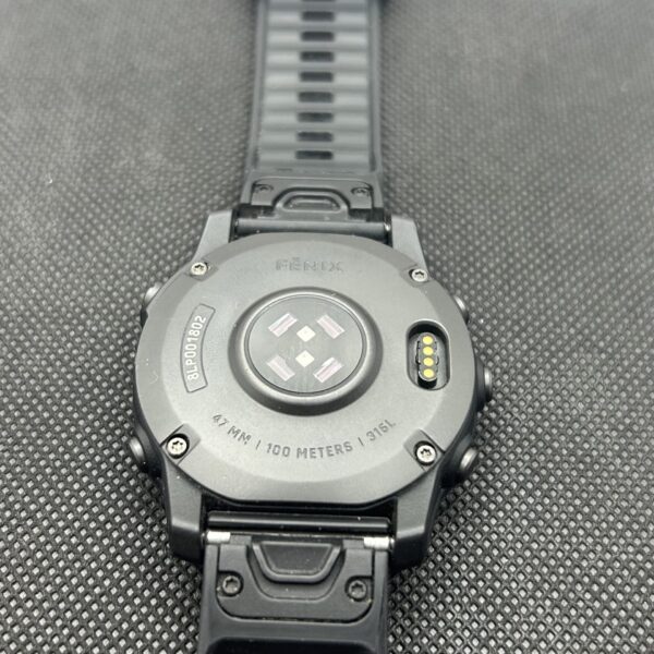 Garmin Fenix E Slate Grey Steel with Black Silicone Band (Condition: Good) - Image 8