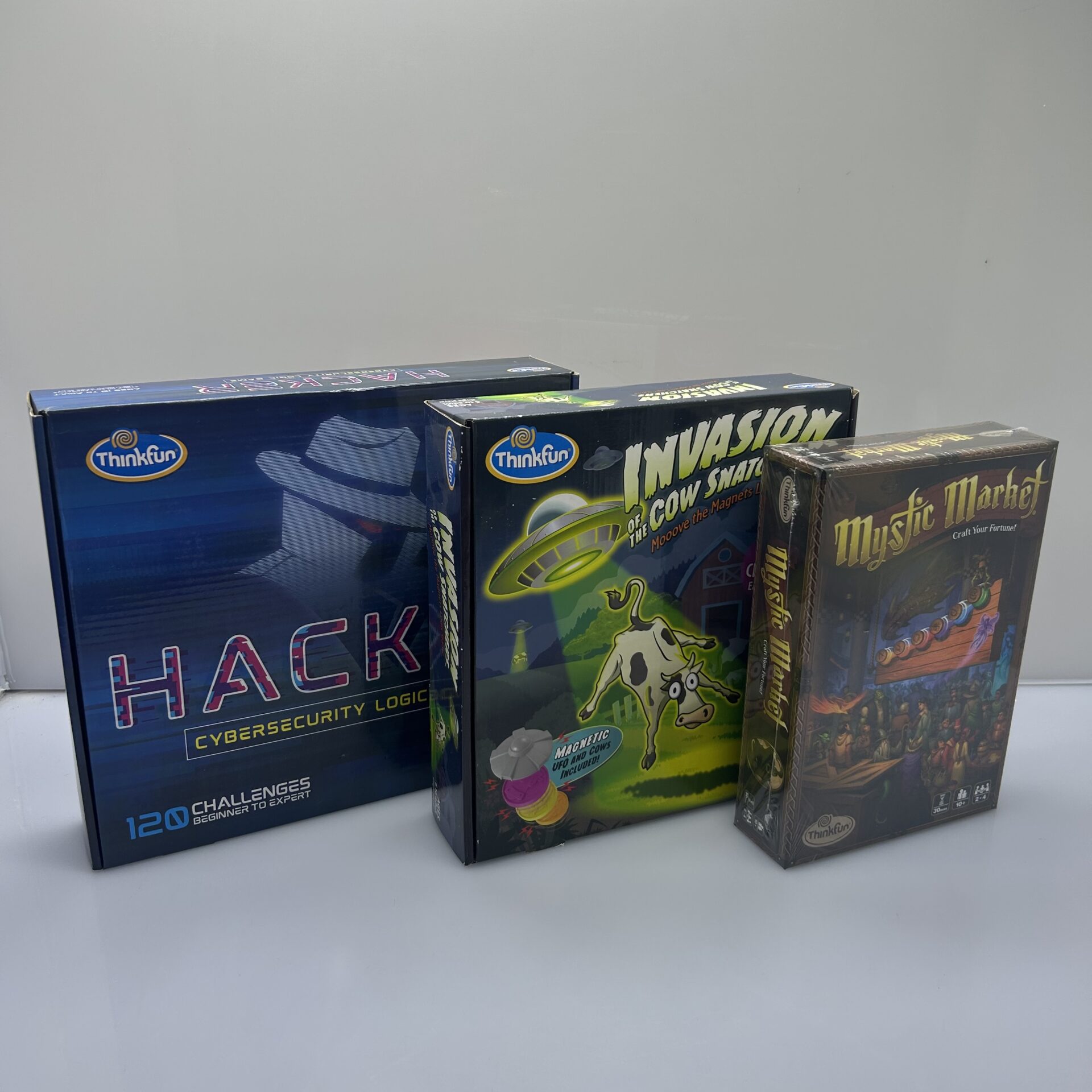 COMBO DEAL: Thinkfun Invasion of the Cow Snatchers, Mystic Market And Hacker (Condition: Brand New) - Image 2