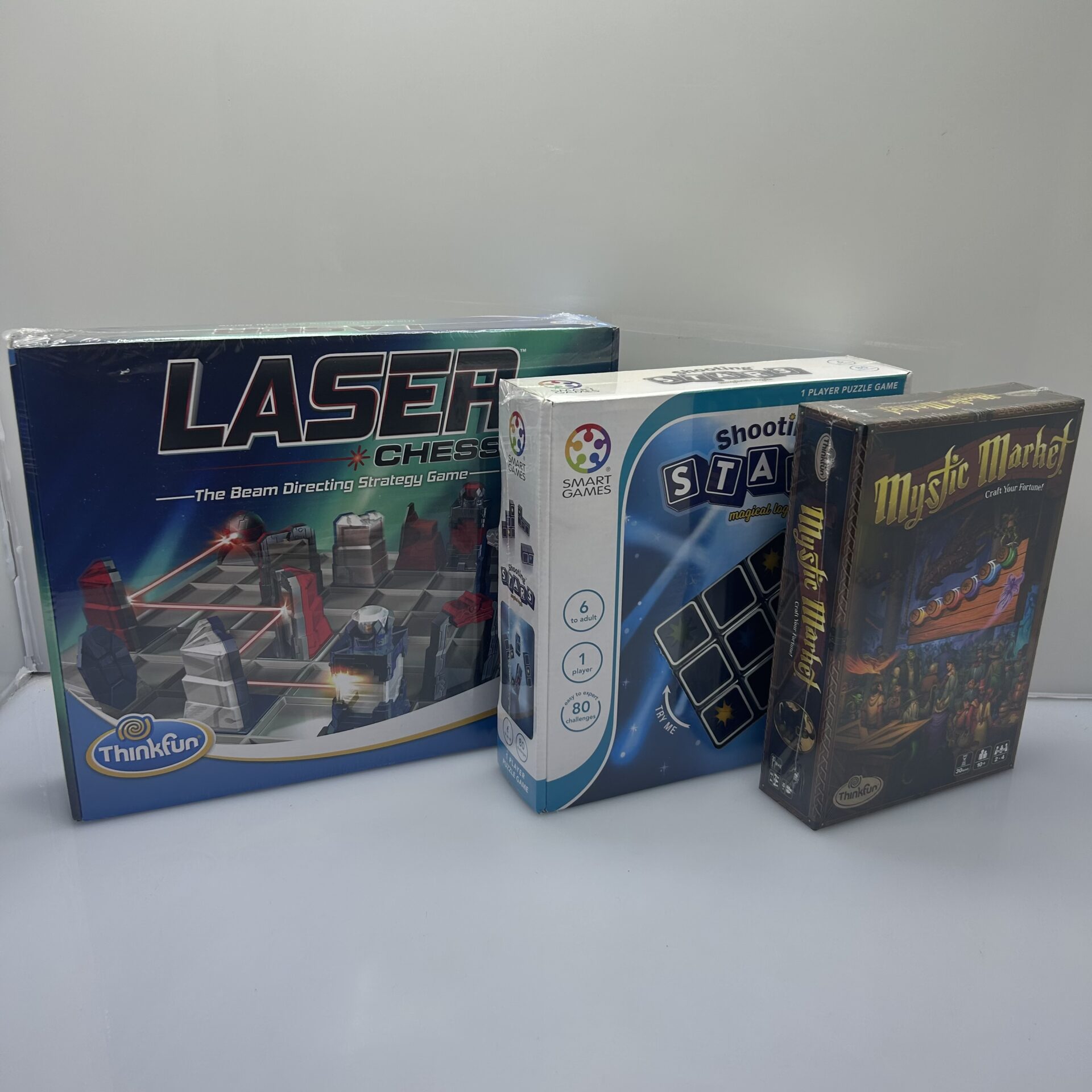 COMBO DEAL: Thinkfun Laser Chess, Smart Games Shooting Stars And Thinkfun Mystic Market (Condition: Brand New) - Image 2