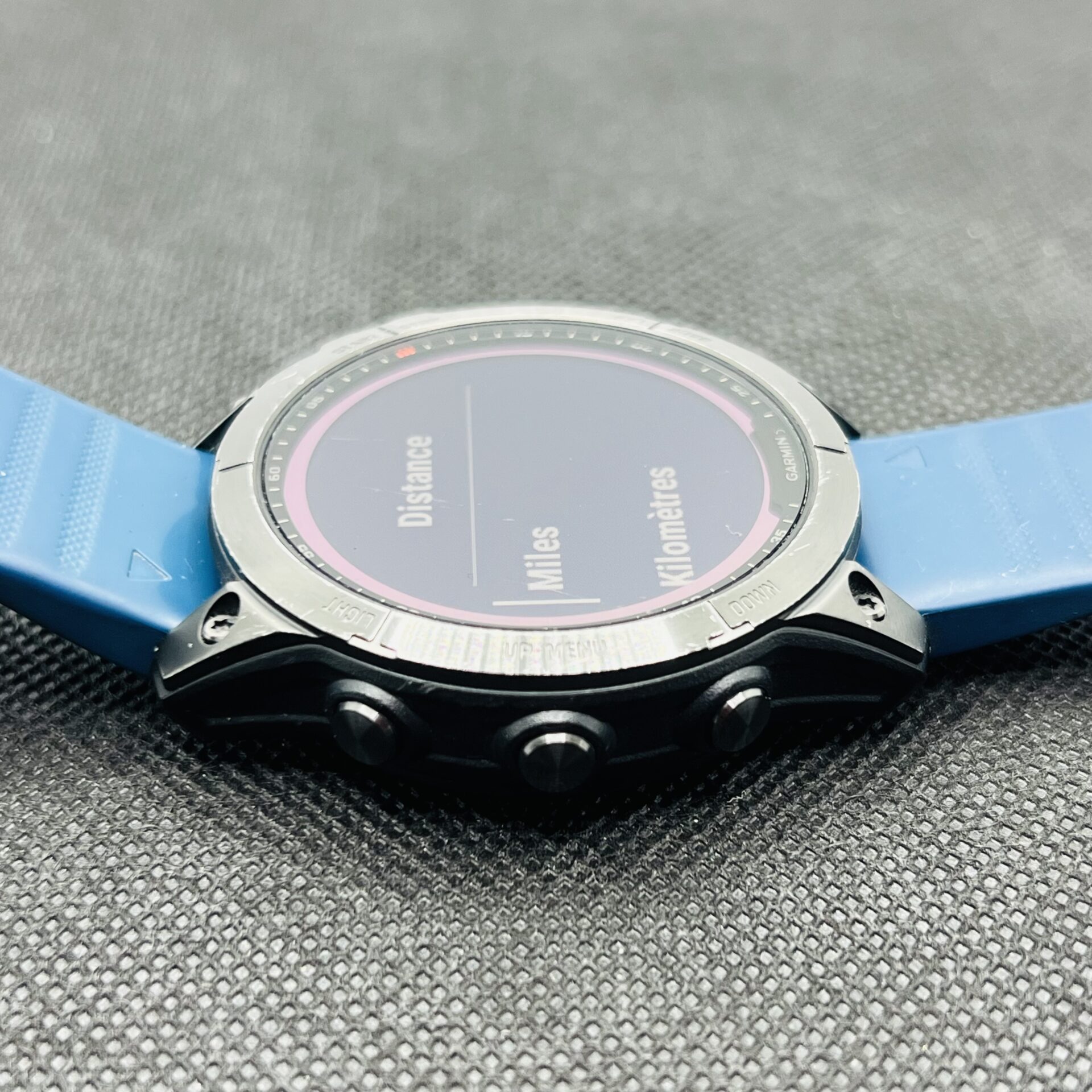 Garmin Fenix 7 Solar - Slate Gray With Blue Textured Silicone Band (Condition: Good) - Image 3