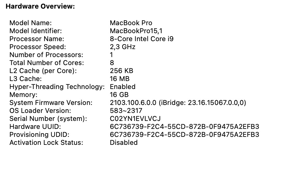 Apple MacBook Pro 15-inch "Core i9" 2.6GHz (Touch bar/2018) 16GB RAM 512GB SSD Silver (Condition: Good) - Image 14