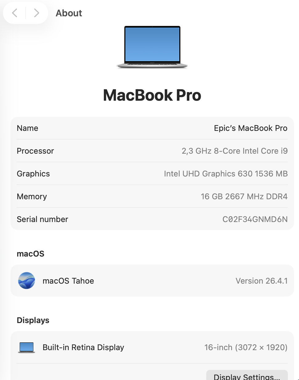 Apple MacBook Pro 16-inch “Core i9” (Touchbar/2019) 2.3GHz 16GB RAM 1TB SSD Silver - Cracked LCD (Condition: Good) - Image 19