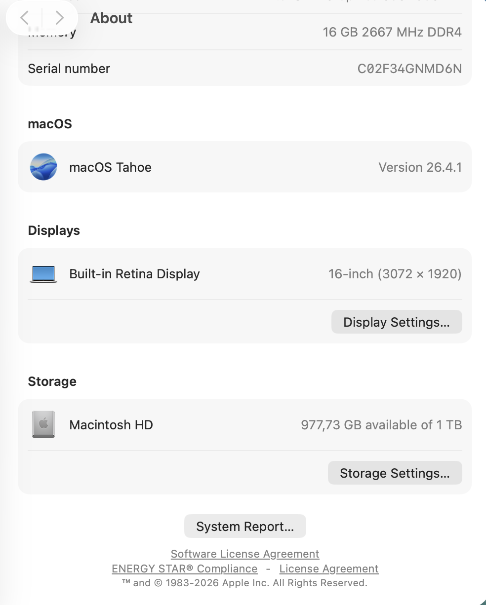 Apple MacBook Pro 16-inch “Core i9” (Touchbar/2019) 2.3GHz 16GB RAM 1TB SSD Silver - Cracked LCD (Condition: Good) - Image 21