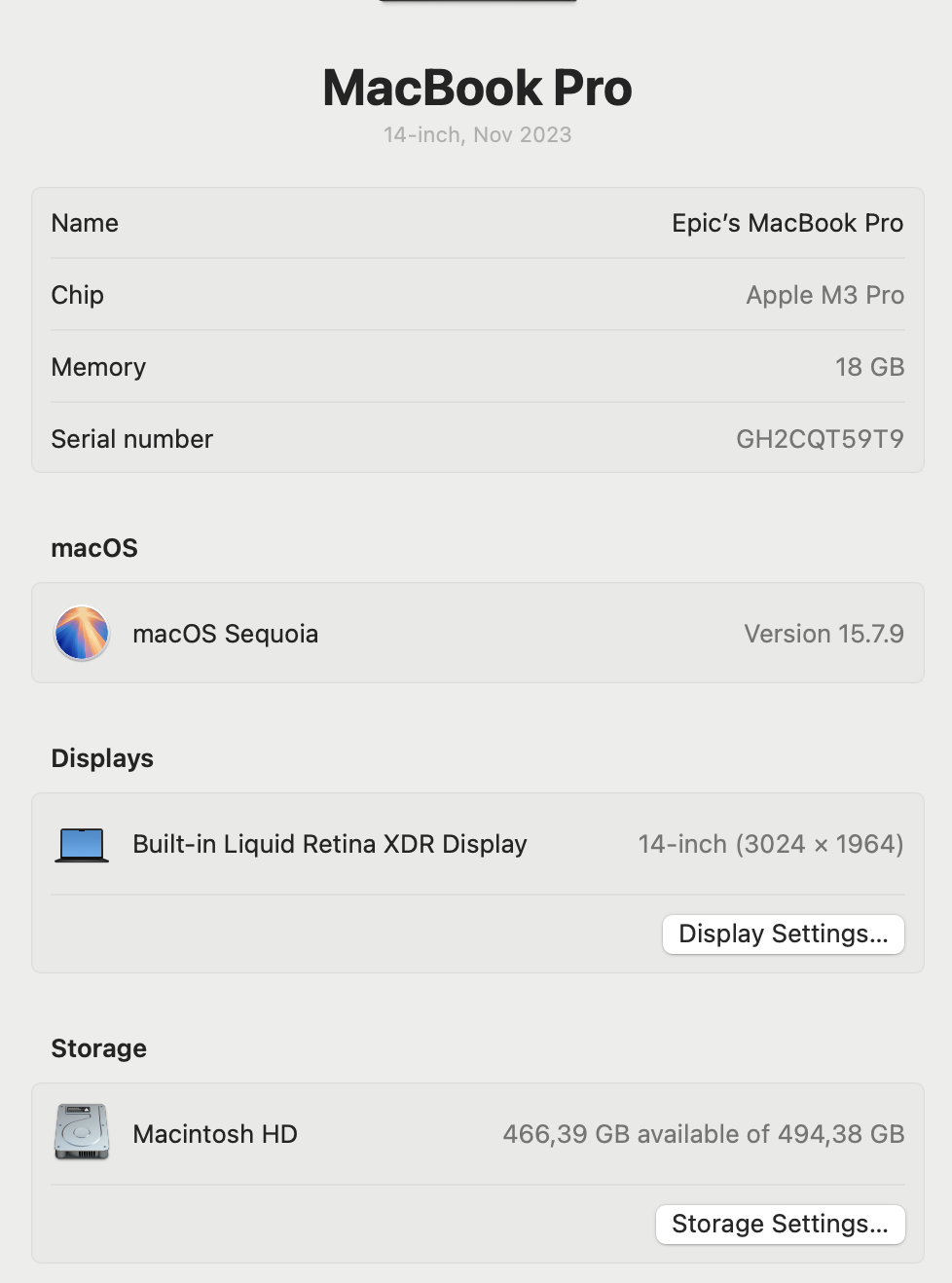Apple MacBook Pro 14-inch "M3 Pro" 11 CPU/ 14 GPU 18GB RAM 512GB SSD Space Black (Condition: Good) - Image 12