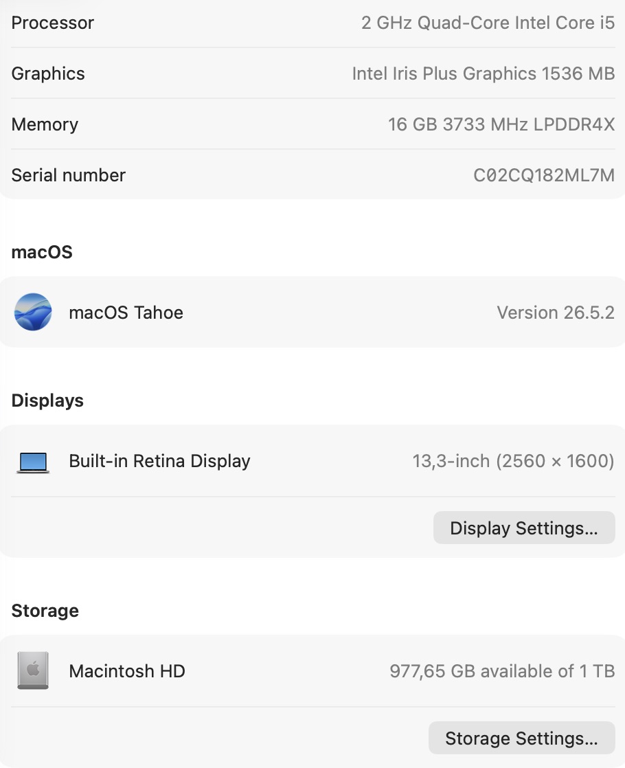 Apple MacBook Pro 13-inch "Core i5" 2.0GHz (2020/Touchbar) 16GB RAM 1TB SSD Silver (Condition: Good) - Image 15